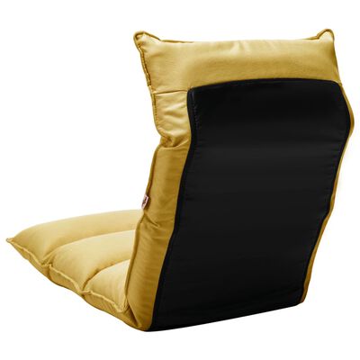 vidaXL Sklopiva podna stolica od tkanine boja senfa