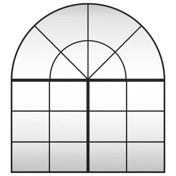 vidaXL Zidno ogledalo crno 100x110 cm lučno željezno