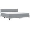 vidaXL Boxspring krevet s madracem Svijetlo siva 200 x 200 cm tkanina