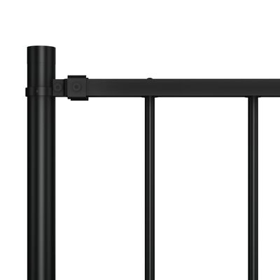 vidaXL Panel za ogradu sa stupovima čelični 1,7 x 1,25 m crni