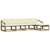 vidaXL Set vanjskih sofa s jastukom 5 pcs Prirodna i krem