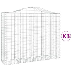 vidaXL Lučne gabionske ko&scaron;are 3 kom 200x50x160/180cm pocinčano željezo