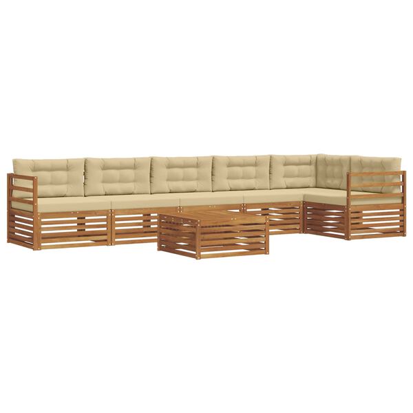 vidaXL Set vanjskih sofa s jastukom 7 pcs Prirodna i bež
