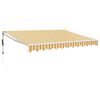 vidaXL Automatska tenda na uvlačenje žuto-bijela 3 x 2,5 m