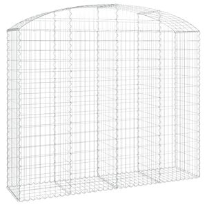 vidaXL Gabionska ko&scaron;ara s lukom 200x50x160/180 cm pocinčano željezo