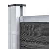 vidaXL Set panela za ogradu WPC 1830 x (105 - 186) cm crni