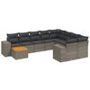 vidaXL 11-dijelni set vrtnih sofa od poliratana s jastucima sivi