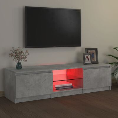 vidaXL TV ormarić s LED svjetlima siva boja betona 140 x 40 x 35,5 cm