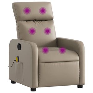 vidaXL Masažni naslonjač od umjetne kože boja cappuccina