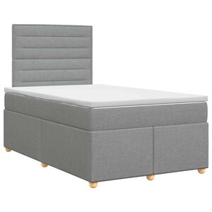vidaXL Boxspring krevet s madracem Svjetlosiva 120 x 200 cm Tkanina