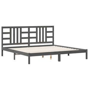 vidaXL Okvir za krevet od masivne borovine sivi 200 x 200 cm