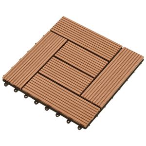 vidaXL Pločice za decking 11 pcs Smeđa 30 x 30 cm Drvoplastična smjesa
