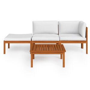 vidaXL Vrtni set za sjedenje s jastucima, 4 dijela, krem boje, 63x63 cm