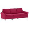 vidaXL 3-dijelni set sofa s jastucima crvena boja vina bar&scaron;unasti