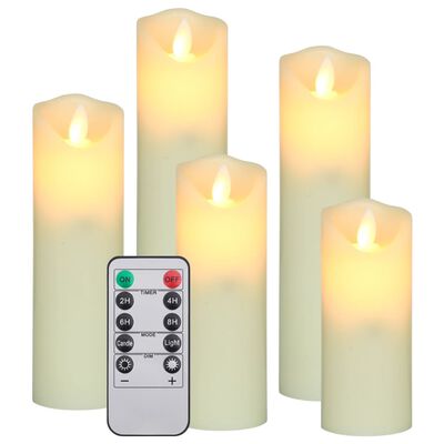 vidaXL 5-dijelni set električnih LED svijeća s daljinskim topli bijeli