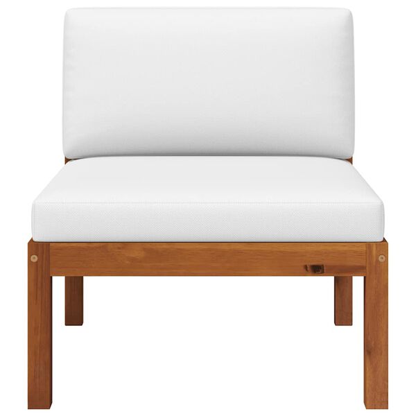 vidaXL Vrtna srednja sofa s jastucima, drvo akacije i uže