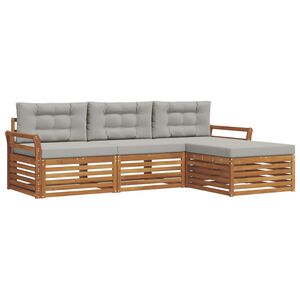 vidaXL Set vanjskih sofa Prirodna i svijetlo siva 254 x 162,5 x 73 cm