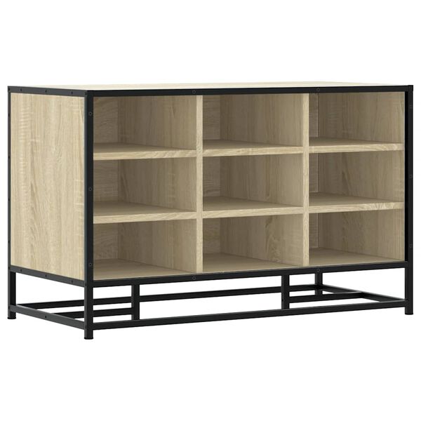 vidaXL Klupa za cipele Sonoma hrast Konstruirano drvo i metal