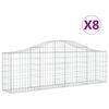 vidaXL Lučne gabionske ko&scaron;are 8 kom 200x30x60/80 cm pocinčano željezo