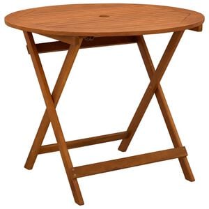 vidaXL Preklopni vrtni stol Smeđa &Oslash; 90 x 75 cm Čvrsto drvo eukaliptusa