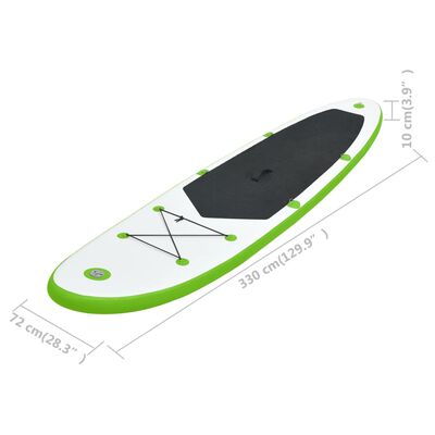 vidaXL Set daske za veslanje stojeći na napuhavanje zeleno-bijeli