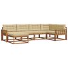 vidaXL Set vanjskih sofa s jastukom 6 pcs Prirodna i bež