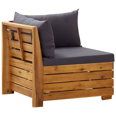 vidaXL Modularna kutna sofa s jastucima 1 kom masivno bagremovo drvo