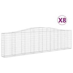 vidaXL Lučne gabionske ko&scaron;are 8 kom 400x30x100/120cm pocinčano željezo
