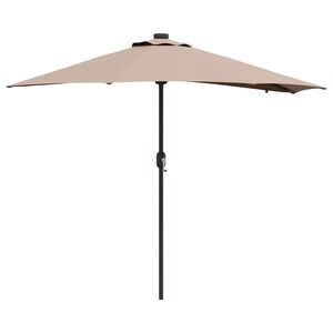 vidaXL Vrtni suncobran 294 x 150 x 223 cm Poliester i čelik Sivo-smeđa