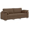 vidaXL Sofa 3 pcs Smeđa Platnasta tkanina