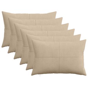 vidaXL Presvlaka za jastuk 6 pcs ALMELO Sivosmeđa 30 x 50 cm Kord