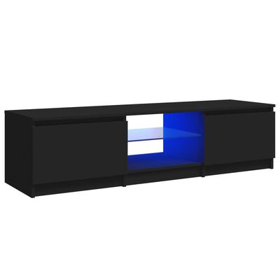 vidaXL TV ormarić s LED svjetlima crni 140 x 40 x 35,5 cm