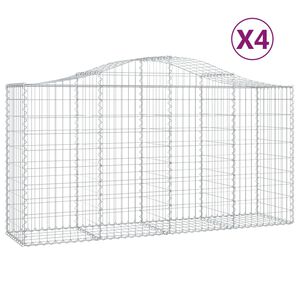 vidaXL Lučne gabionske ko&scaron;are 4 kom 200x50x100/120cm pocinčano željezo