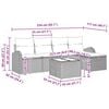 vidaXL Sjedeća garnitura za vrt s jastukom 6 pcs Bež Poli ratan