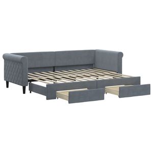 vidaXL Dnevni krevet na razvlačenje i ladice tamnosivi 80x200 cm