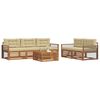 vidaXL Set vanjskih sofa s jastukom 6 pcs Prirodna i bež