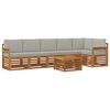 vidaXL Set vanjskih sofa 7 kom. Prirodna i svijetlo siva Poliester