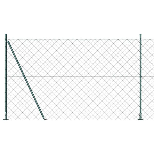 vidaXL Stup za ogradu Zelena 25 x 1,4 m (60 x 60 mm mreža) Čelik i PVC