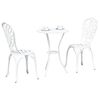vidaXL Bistro set za vrt 3 pcs Bijelo Aluminij