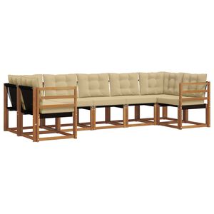 vidaXL Set vanjskih sofa s jastukom 7 pcs Prirodna i bež