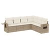 vidaXL 6-dijelni set vrtnih sofa s jastucima bež od poliratana
