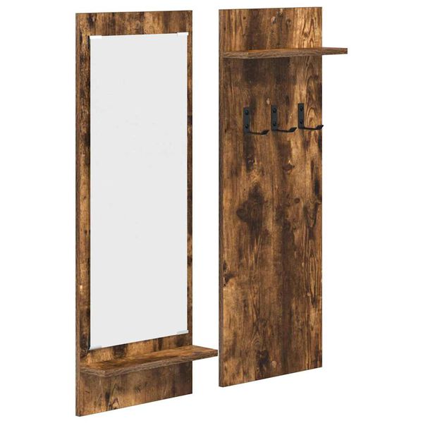 vidaXL Vje&scaron;alica za kapute na zidu Dimljeni hrast 70 x 10 x 90 cm