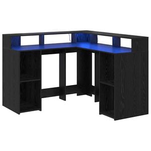 vidaXL Stol Crni hrast Konstruirano drvo 130 x 130 x 91 cm