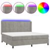 vidaXL Krevet box spring s madracem LED svjetlosivi 200x200 cm bar&scaron;un