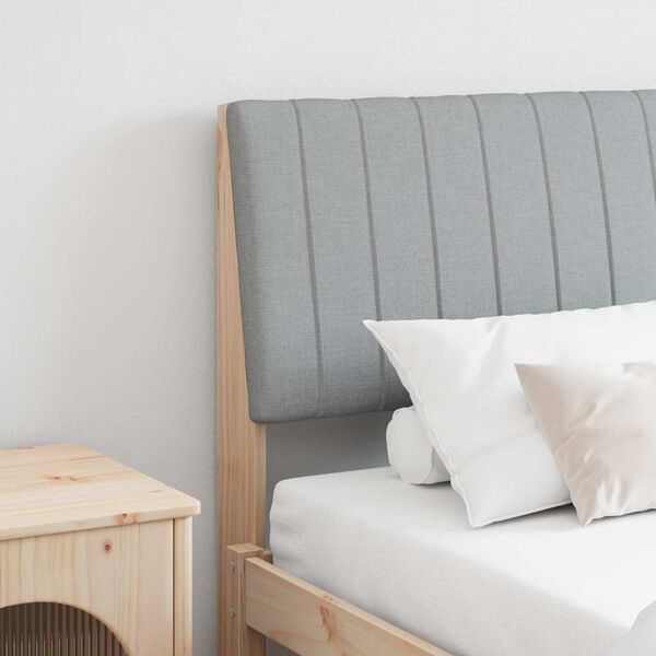 vidaXL Tapecirani uzglavlje Svijetlo siva 180 cm Čvrsto borovo drvo