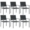 vidaXL Vrtne stolice 6 kom crne 54 x 62,5 x 89 cm od poliratana