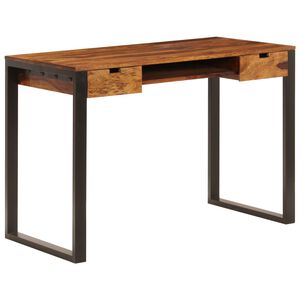 vidaXL Radni stol od masivnog drva akacije i čelika 110 x 55 x 78 cm