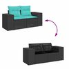 vidaXL 9-dijelni set vrtnih sofa s jastucima crni od poliratana bagrem
