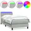 vidaXL Box Spring krevet s madracem i LED svijetlo sivi 90x220 cm bar&scaron;un