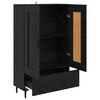 vidaXL Highboard Crni hrast 69,5 x 31 x 115 cm Konstruirano drvo
